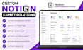 setup best custom notion dashboard, notion template, notion expert, automations