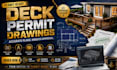 create deck permit drawing, permit ready deck plans and cad construction drawing