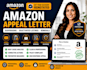 draft appeal letter for amazon suspensions, deactivated listing, listing removal
