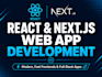 develop a react and next js web application