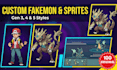 create custom fakemon, pokemon trainer sprites in pixel art style