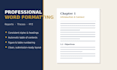 format your word thesis, report or pfe with a clean professional layout