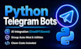 be your python telegram bot developer