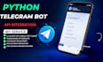 create custom python telegram bot, telegram mini app, api integration