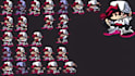 do fnf mod video game spritesheet sprites animation for game, fnf pixel art