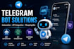 develop telegram bot automation, telegram API integration, and shopping bot