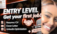 write junior, entry level cv, resume, cover letter, linkedin