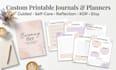 design printable self care journal, planner and PDF