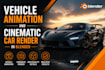 do vehicle animation and cinematic car render in blender