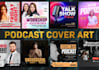 design premium podcast cover art, logo