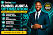 do thrivecart funnel audit, SEO optimization, checkout sales page, redesign page
