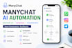 do manychat automation, ai chatbot for whatsapp API, instagram, telegram, slack