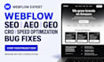 do webflow seo, aeo, geo, speed optimization, webflow cro, fix webflow
