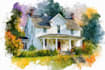paint watercolor house portrait