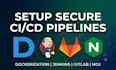 setup ci cd pipeline via jenkins gitlab or docker
