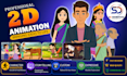 professional 2d cartoon animation videos