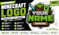 create a custom minecraft gaming logo for youtube and twitch