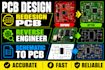 redesign pcb, reverse engineer circuit and convert schematic to pcb