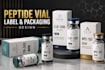 design peptide vial label and box packaging