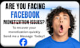 remove facebook page monetization issues in 1 hour