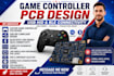 design game controller pcb with usb hid and ble schematic, low power layout