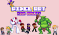 make pixel art character, pixel art background, pixel art sprite sheet animation