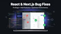 fix react nextjs bugs and add new features to your website