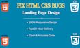 fix html CSS bugs and design responsive landing page