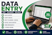 be your virtual assistant for data entry and web research