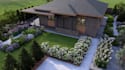 3d visualize modern country house, property development on site, exterior render