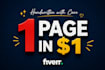 do special offer 1 page 1 dollar beautiful handwriting