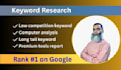 do SEO keyword research for your website and action plan