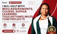 help with wgu assessments, course, sophia learning touchstones,milestone project