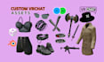 create custom vrchat assets, outfits, clothing, weapon, props, item for avatar