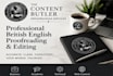 proofread and edit your document in british  english