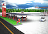 ev charging station 3d visualization,solar rooftop,waiting lounge,car services