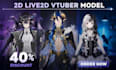 create male vtuber avatar, live2d vtuber model for streaming background setup