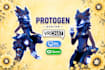 custom protogen vrchat avatar furry avatar 3d model sci fi avatar furry rigging