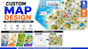 design custom map, vector map, inforgraphic, location and route map