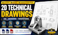 create accurate 2d technical and manufacturing drawings in cad