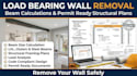 load bearing wall removal, structural beam calculation, framing plan
