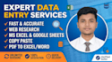 do expert data entry, copy paste, and web research work