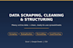 scrape, clean, and organize business data into a spreadsheet