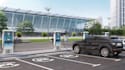 3d ev charging station concept visualization,high resolution render,cgi chargers