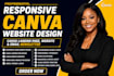 responsive canva website design canva landing page website and email newsletter