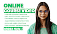 create online course content, elearning course content creation, workbook, video