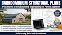 barndominium and post frame structural plan, texas wind load