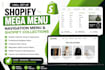set up shopify mega menu, navigation menu and shopify collections