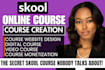 create online course content, skool community online course website design