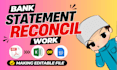 reconcile bank statement PDF to editable format
